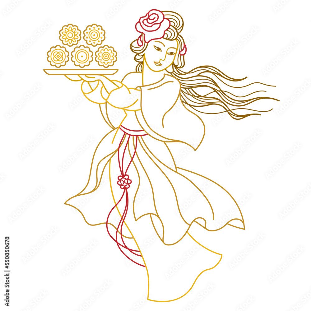 Mid Autumn Festival Illustration of Chang'e, the Chinese Goddess of ...