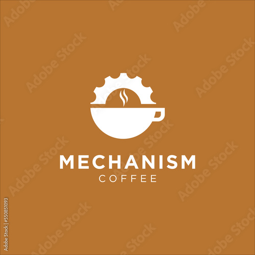 coffee mechanic abstract vector logo design