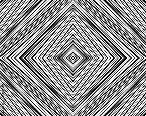 Abstract psychedelic stripes for digital wallpaper design. Line art pattern. Monochrome design. Vector print template. Geometry curve lines pattern. Futuristic concept