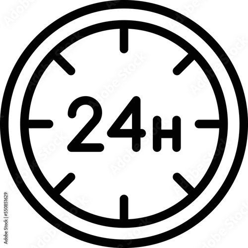 24 hours Vector Icon Design Illustration