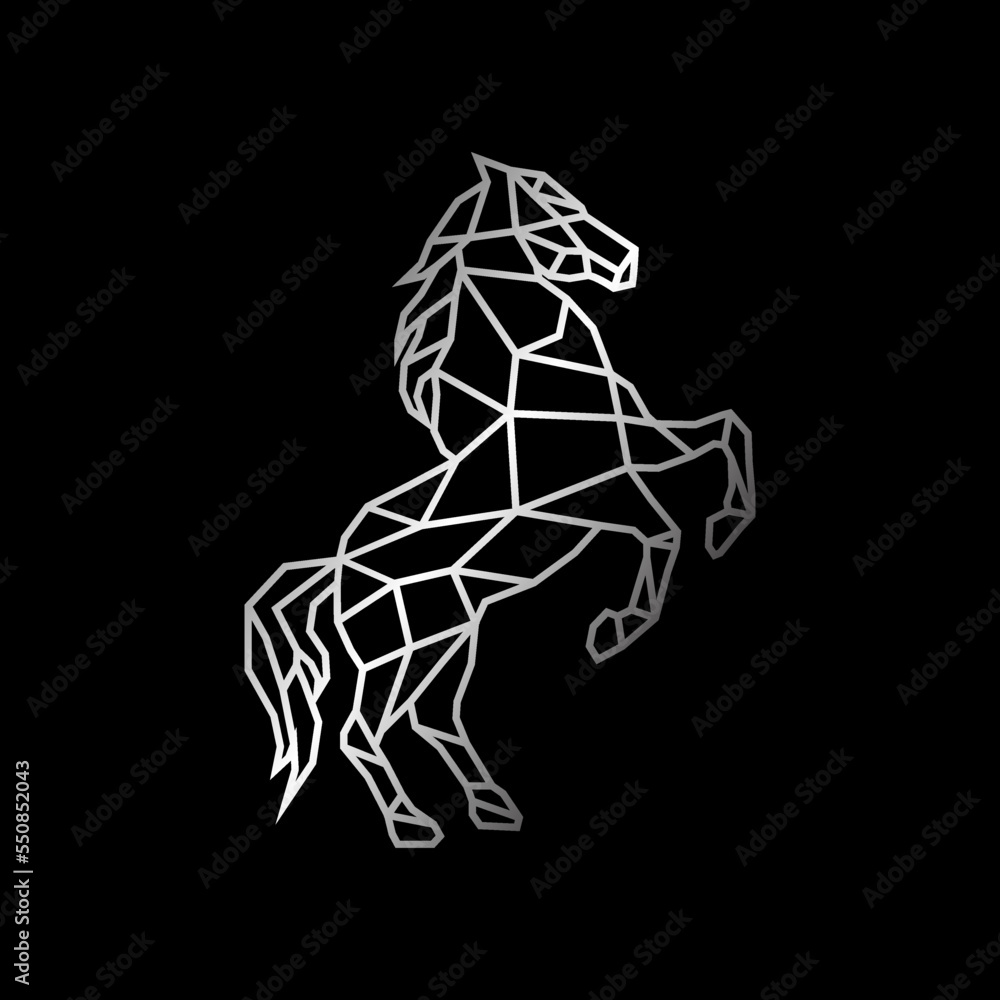 Fototapeta premium luxury and geometric horse vector logo standing