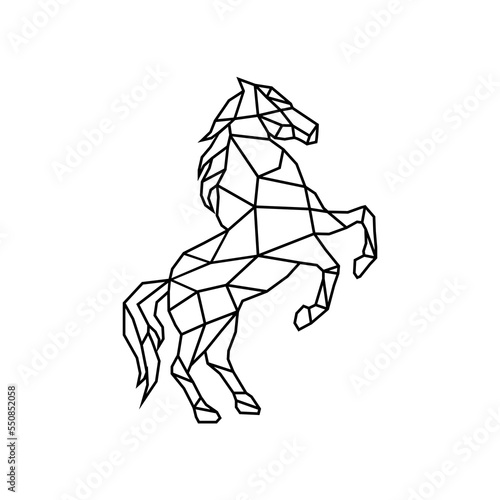 geometric horse vector logo standing