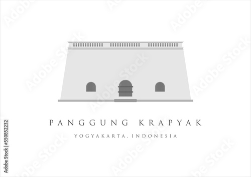 Panggung Krapyak landmark building of Yogyakarta. Heritage tourism of Indonesia. Jogjakarta old building vector illustration photo