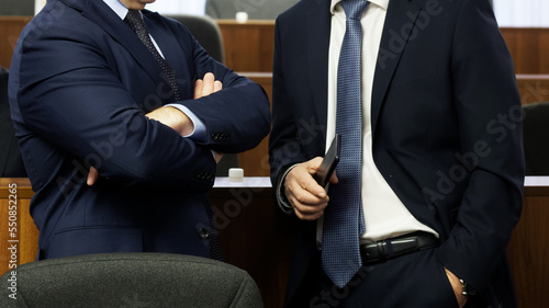 Принти на полотні Informal negotiations between two politicians, officials or businessmen before start of meeting or negotiations