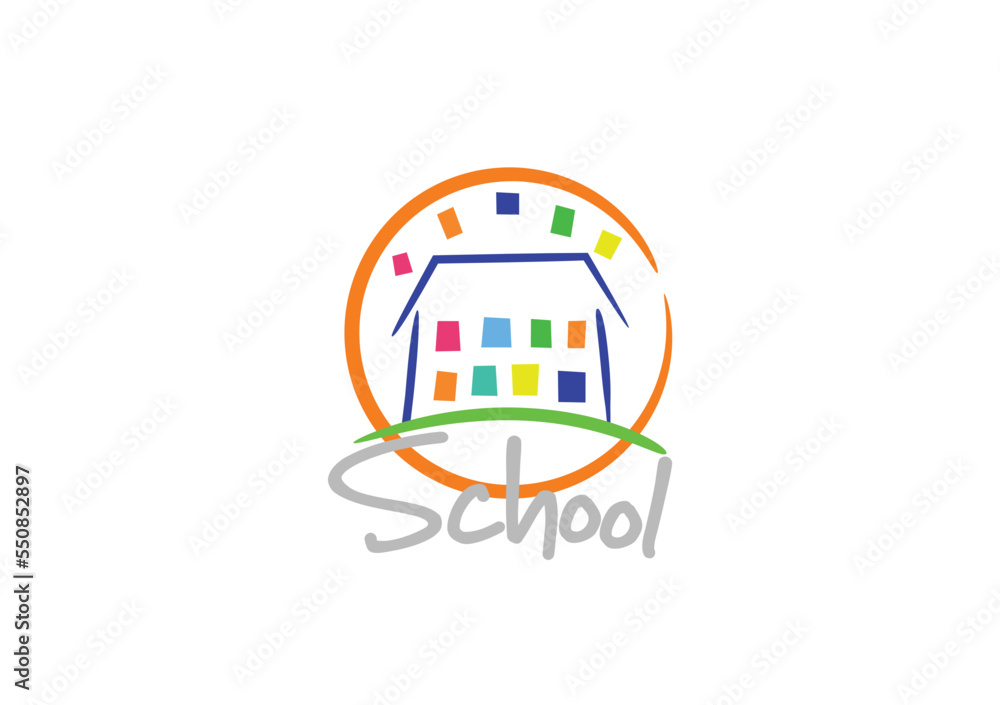 Creative and vibrant school logo concept