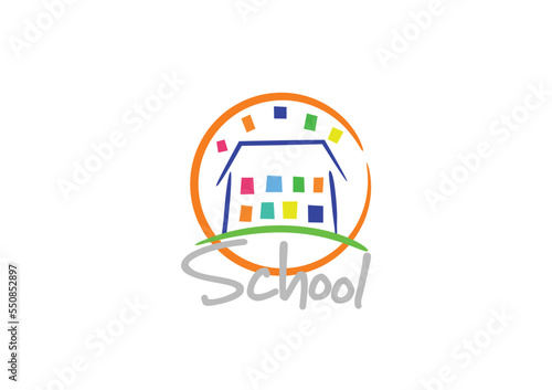 Creative and vibrant school logo concept