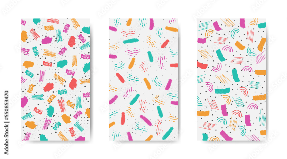 Abstract seamless pattern with paint marks, traces, smudges, scribble on white background Abstract seamless pattern with paint marks, traces, smudges, scribble on white background