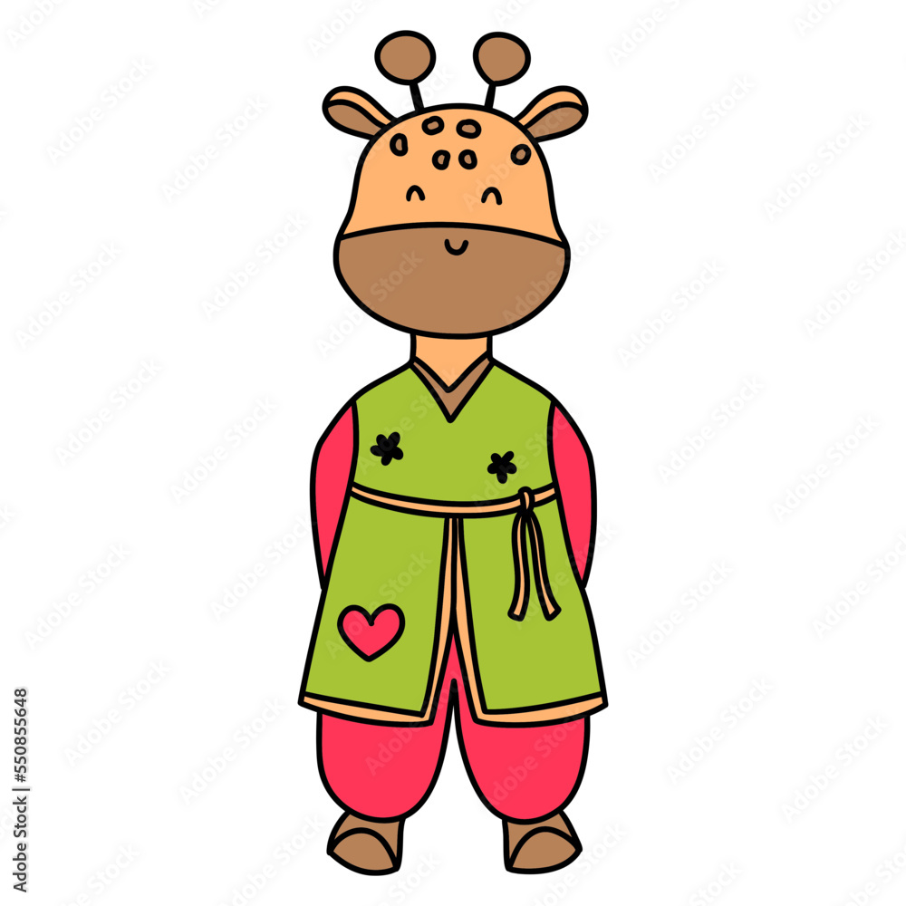 giraffe, animal character waering hanbok, Korean traditional costume Hanbok giraffe, animal character waering hanbok, Korean traditional costume Hanbok