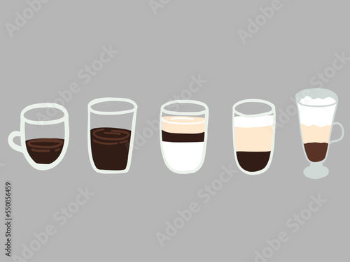 Coffee types cappuccino latte espresso americano