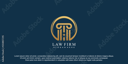 Law logo design illutrasion icon vector template