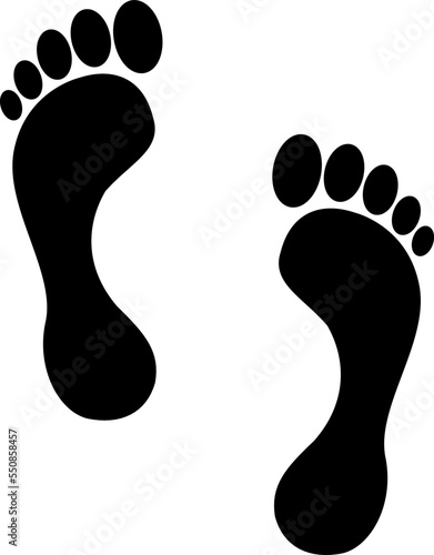 Obraz na płótnie Vector graphics of black footprints w salonie