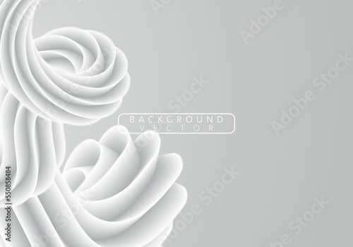 Fototapeta Naklejka Na Ścianę i Meble -  Abstract white and light gray wave modern soft luxury background with smooth and clean vector