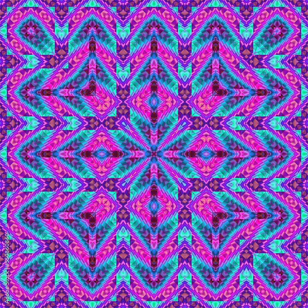 3d effect - abstract kaleidoscopic geometric color gradient  pattern