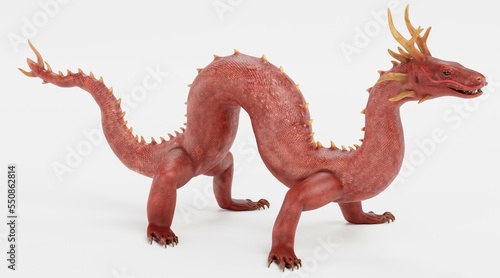 Realistic 3D Render of Chinese Dragon