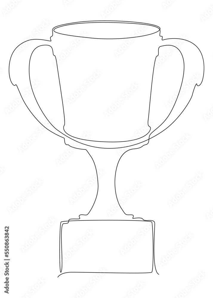 One continuous line of Trophy Cup. Thin Line Illustration vector concept. Contour Drawing Creative ideas. One continuous line of Trophy Cup. Thin Line Illustration vector concept. Contour Drawing Creative ideas.