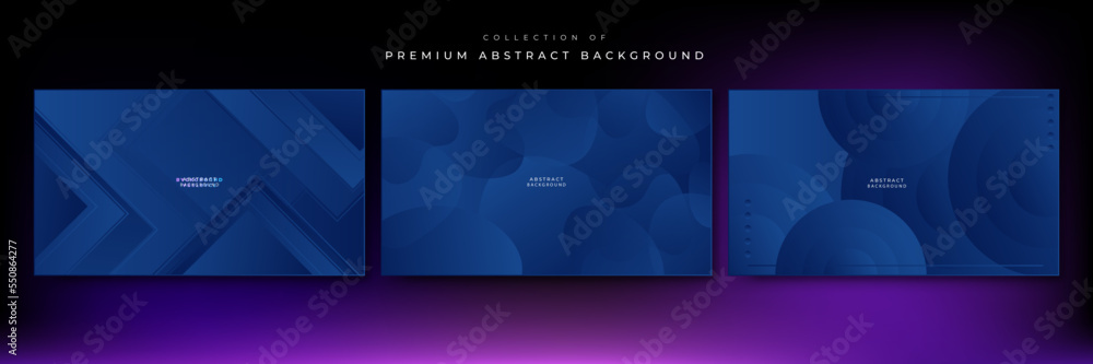 Abstract design with dark blue geometric background. Blue background. Vector abstract graphic design banner pattern background template.