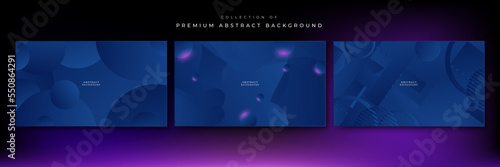 Abstract design with dark blue geometric background. Blue background. Vector abstract graphic design banner pattern background template. © TitikBak