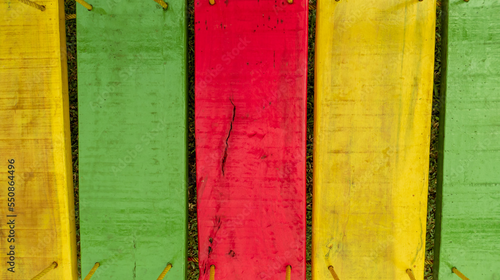 Colorful painted wooden plank surface texture