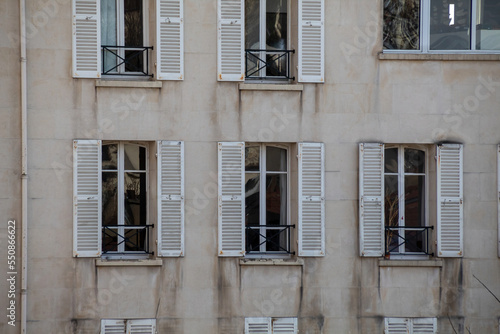 old windows in the building