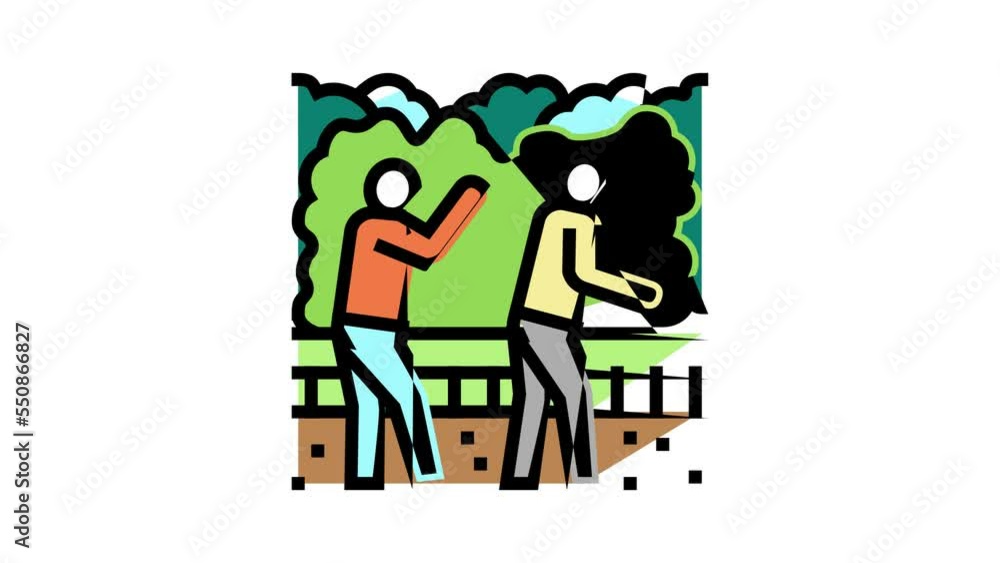 walk people park color icon animation walk people park color icon animation