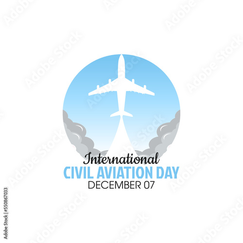 vector graphic of international civil aviation day good for international civil aviation day celebration. flat design. flyer design.flat illustration.