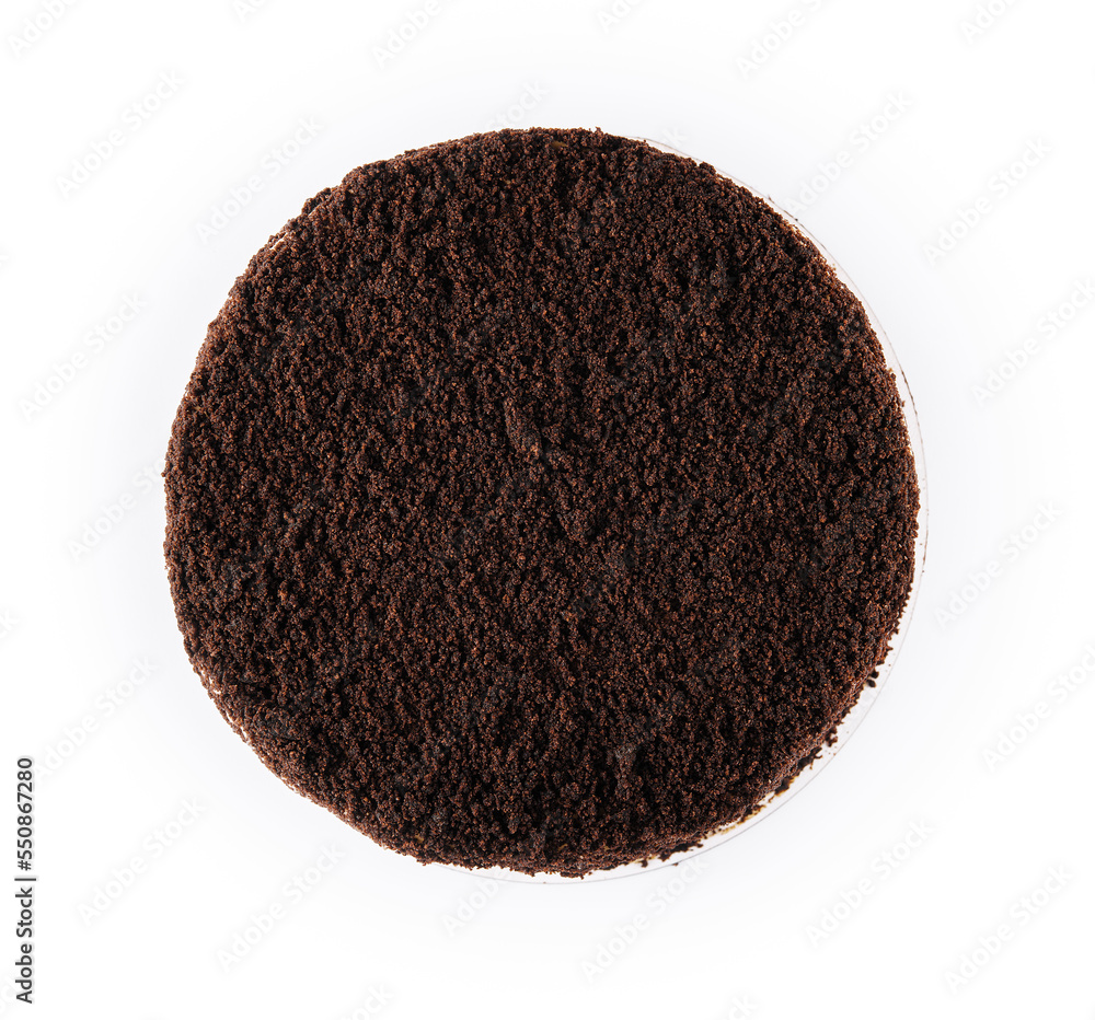 chocolate cake on top view isolated chocolate cake on top view isolated