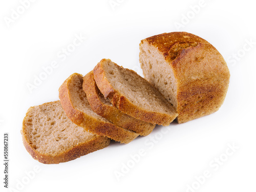 Whole wheat bread isolated on white