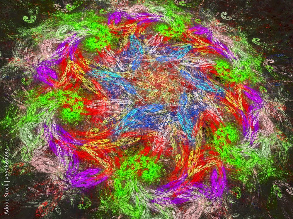 Fototapeta premium Abstract multicolored fractal. 3D rendering.