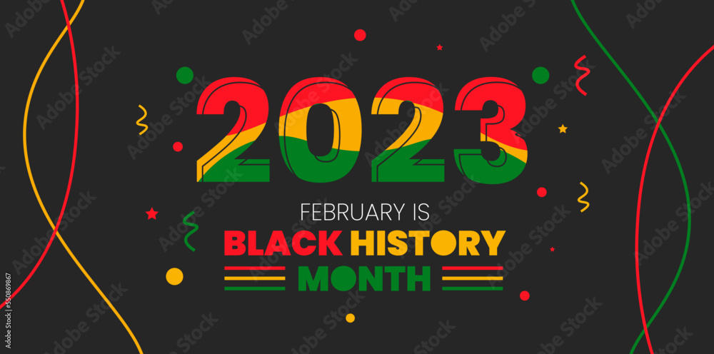 Fototapeta premium black history month 2023 text background. black history month background. African American History or Black History Month. Celebrated annually in February in the USA and Canada. 