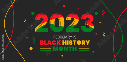black history month 2023 text background. black history month background. African American History or Black History Month. Celebrated annually in February in the USA and Canada. 