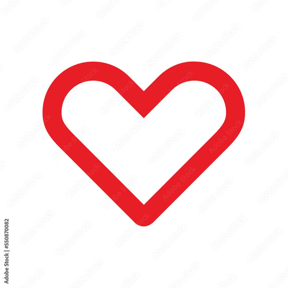 Heart Outlined Red Heart
