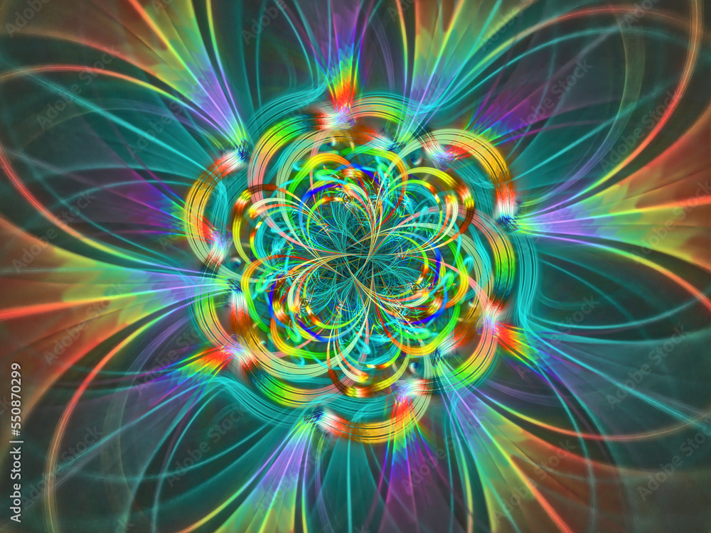 Abstract multicolored fractal. 3D rendering. Abstract multicolored fractal. 3D rendering.
