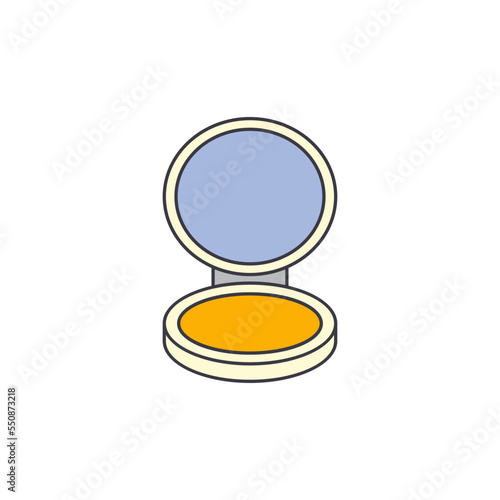 Beauty powder icon in color, isolated on white background 