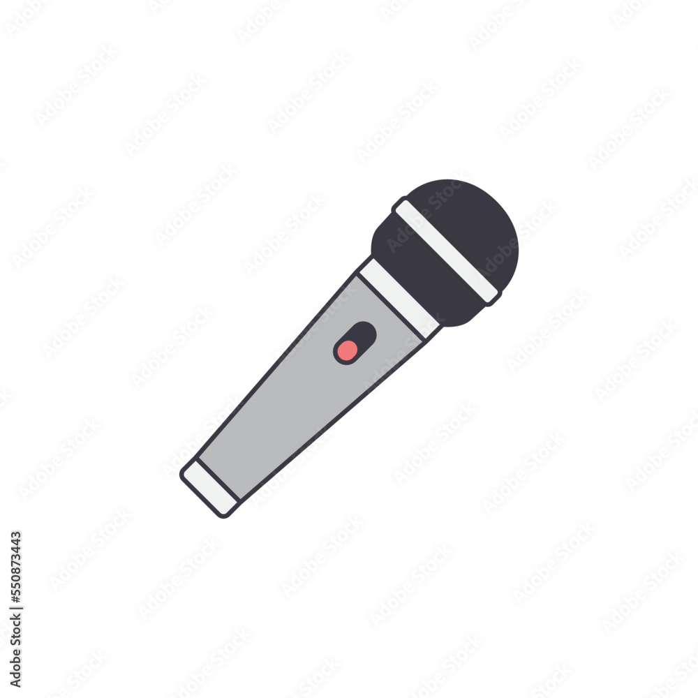 Microphone icon in color, isolated on white background Microphone icon in color, isolated on white background