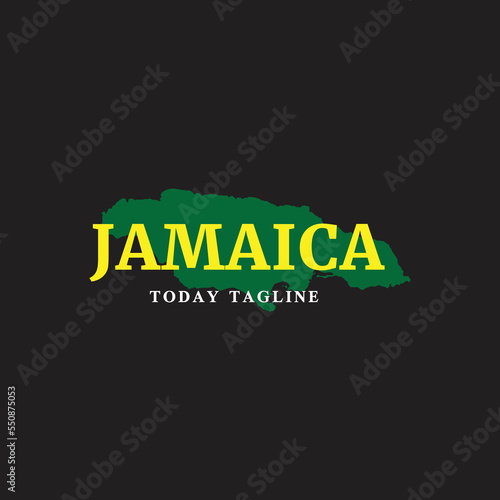jamaican map logo design vector graphic illustration