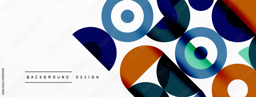 Colorful circle abstract background. Template for wallpaper, banner, presentation, background