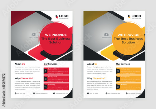 Corporate business flyer modern template design with creative shapes