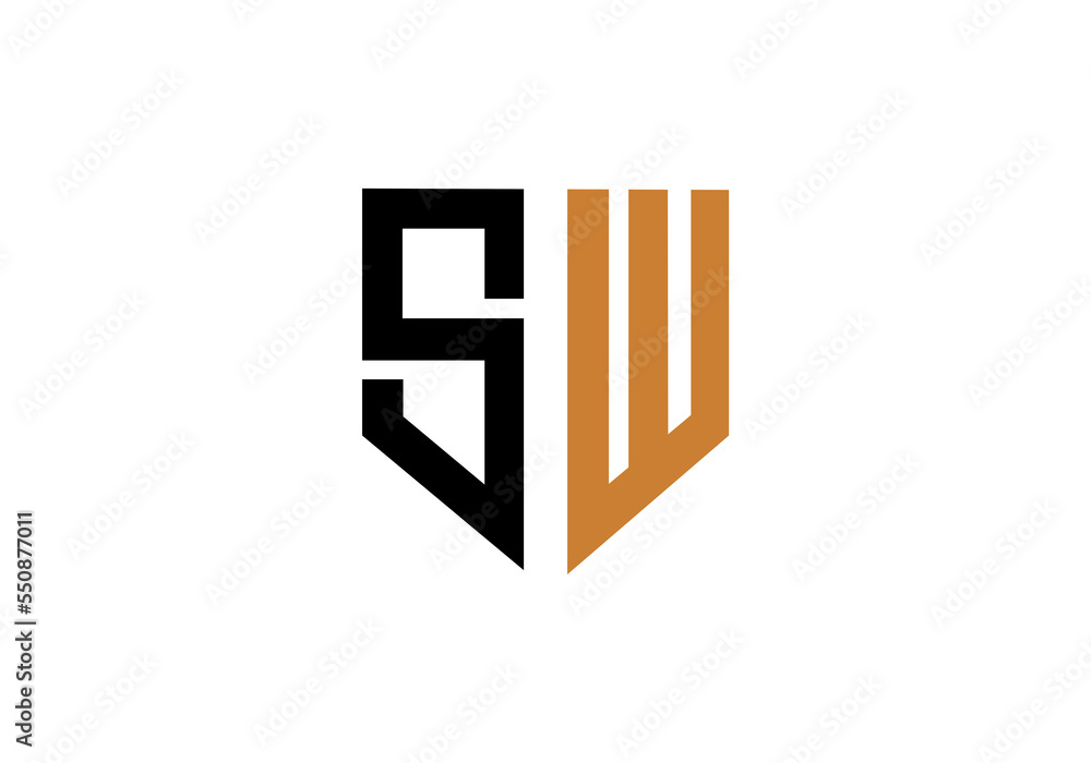 initial letter SW logo triangle initial company icon business background illustration