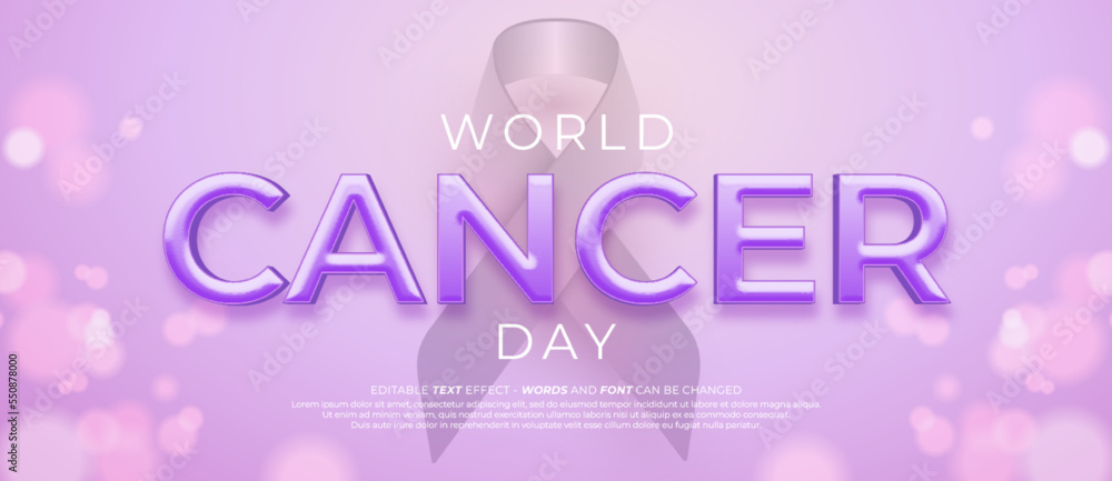 Realistic banner world cancer day background