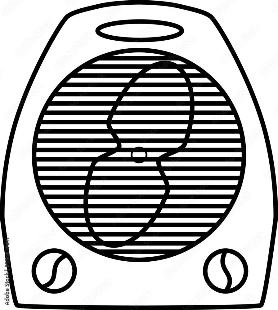 Portable fan heater vector image