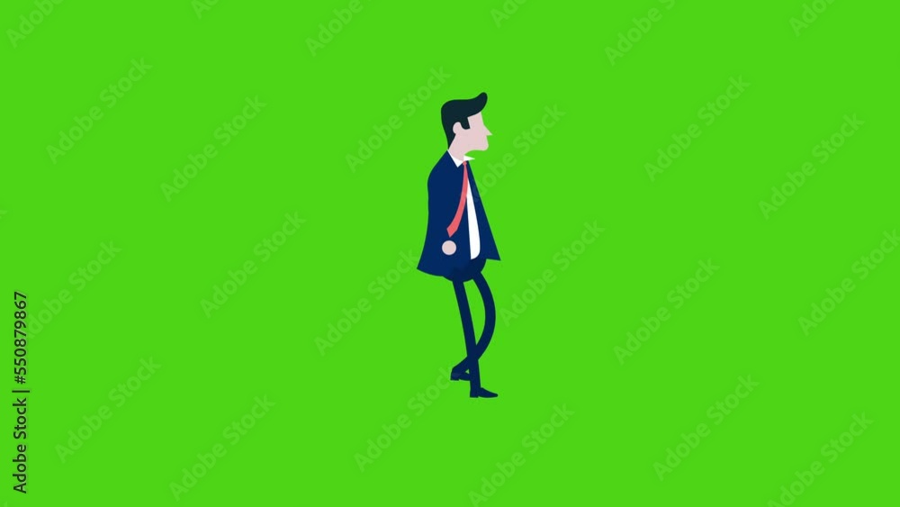 businessman character walking animation.robot walk.green Transparent Background.Chroma key. businessman character walking animation.robot walk.green Transparent Background.Chroma key.