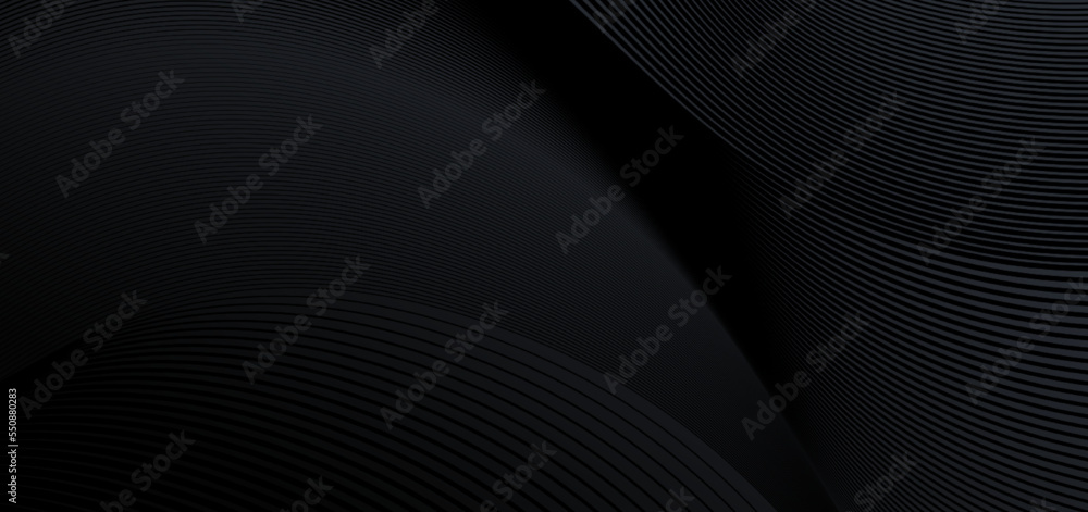 Abstract background horizontal wave lines design and pattern on black background and texture. Abstract background horizontal wave lines design and pattern on black background and texture.