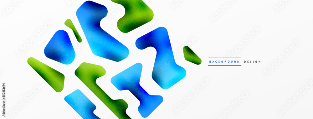 Colorful bright abstract shapes composition. Digital web futuristic template for wallpaper, banner, background, card, book Illustration, landing page