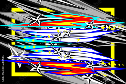 design vector background racing with unique patterns and bright color combinations and others with star and line effects