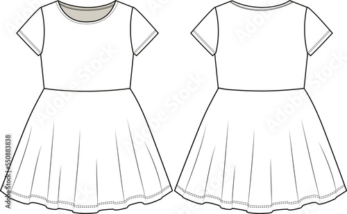 WOMEN AND GRILS WEAR LONG  DRESS ILLUSTRATION VECTOR