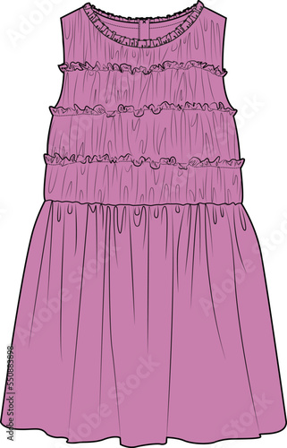WOMEN AND GRILS WEAR LONG  DRESS ILLUSTRATION VECTOR