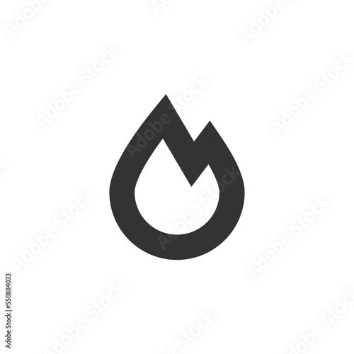 Fire outline icon. Flame silhouette sign. Hot symbol. Burn, warm icon in vector flat style.