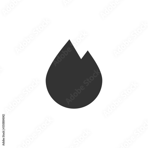 Fire black icon. Flame silhouette sign. Hot symbol. Burn, warm icon in vector flat style.
