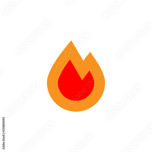 Fire icon. Flame silhouette sign. Hot symbol. Burn, warm icon in vector flat style.