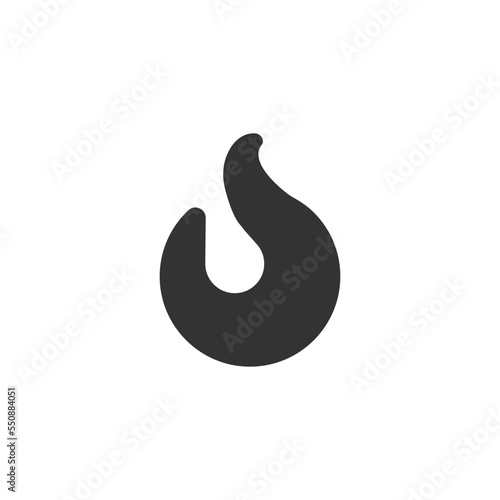 Fototapeta Naklejka Na Ścianę i Meble -  Fire black icon. Flame silhouette sign. Hot symbol. Burn, warm icon in vector flat style.